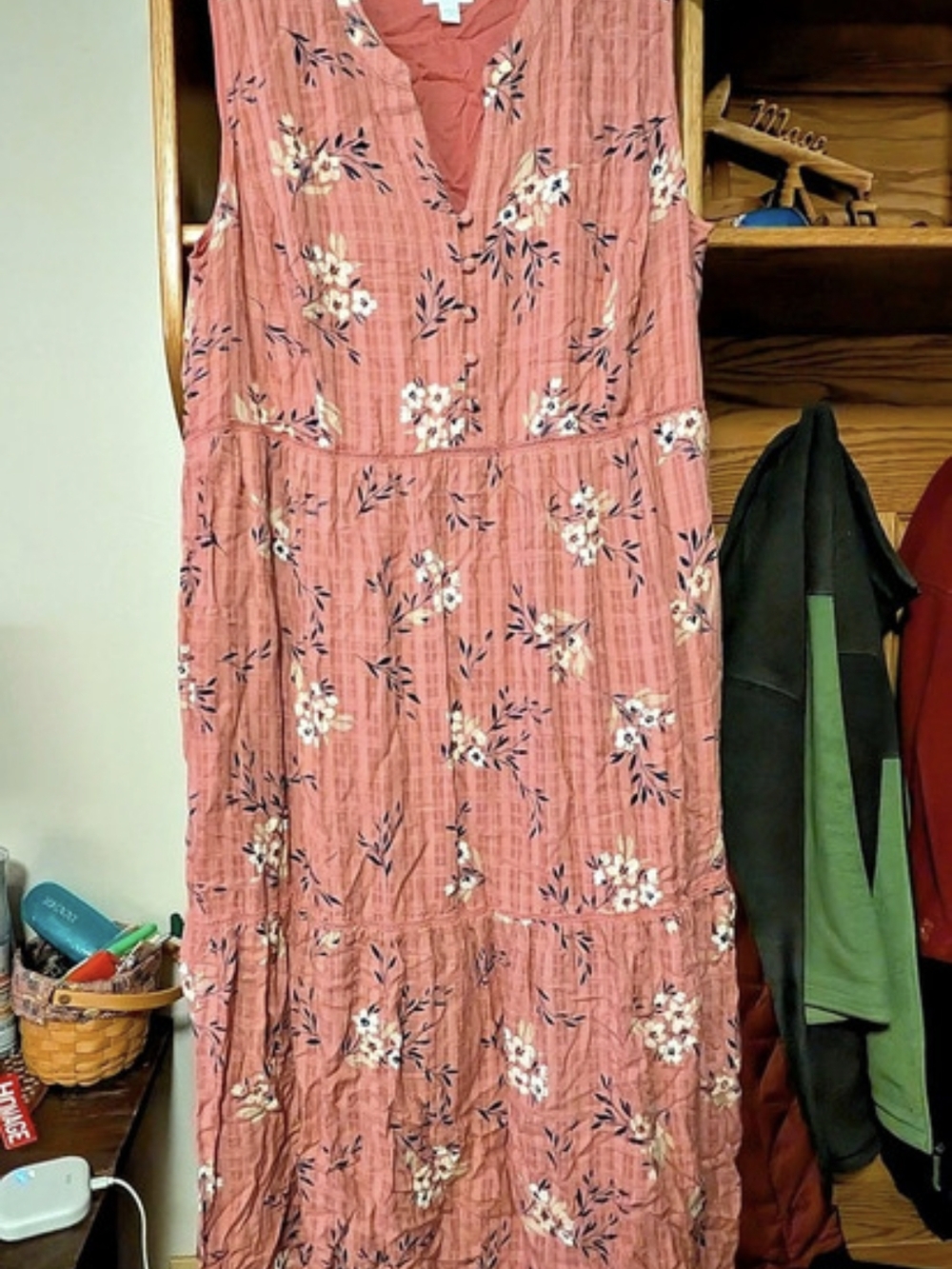 J Jill Floral Maxi Dress in Pink Size XL